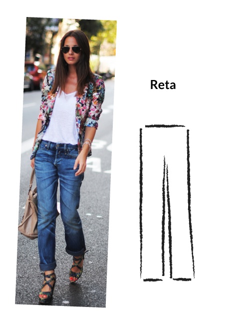 Exemplo de calça jeans reta