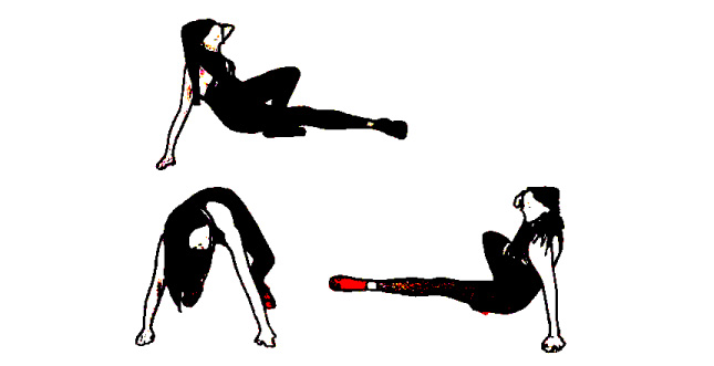 Desenho de uma mulher executando o treino.
