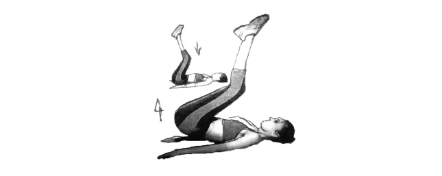 Desenho de uma mulher fazendo abdominal infra