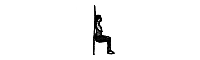 Desenho da silhueta de uma mulher fazendo agachamento - treino para o corpo todo